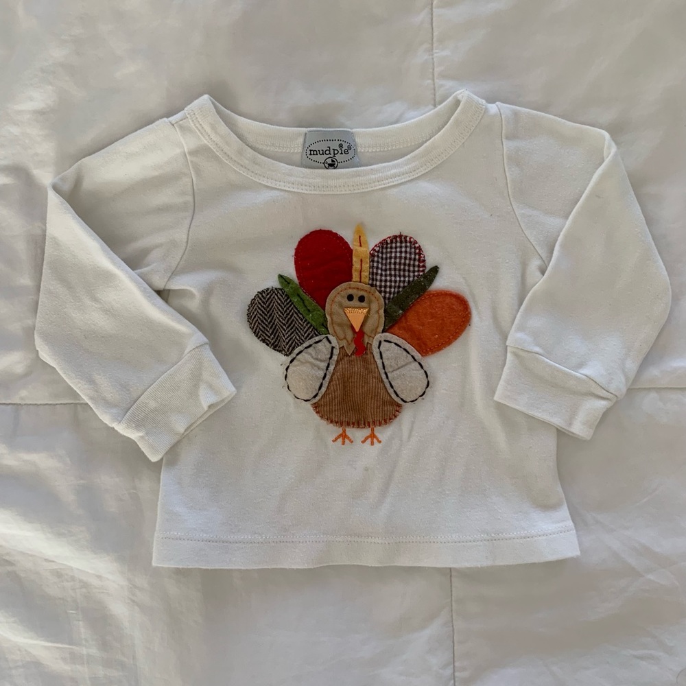 Mud Pie Turkey Appliqué Shirt